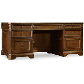 Brookhaven Executive Desk in Cherry Veneer & Leather Top - Hooker Furniture