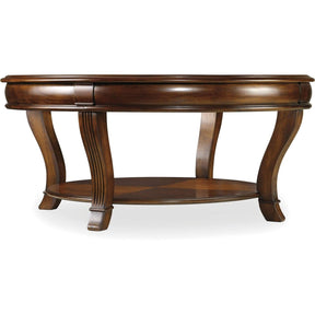 Brookhaven Round Cocktail Table Distressed Cherry | Hooker