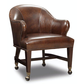 Queen Game Chair Isadora Coffee Aniline Leather – Hooker Furniture - sold by Home Elegance USA