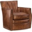 Carson Swivel Club Chair in Checkmate Pawn Leather Brown – Hooker Furniture