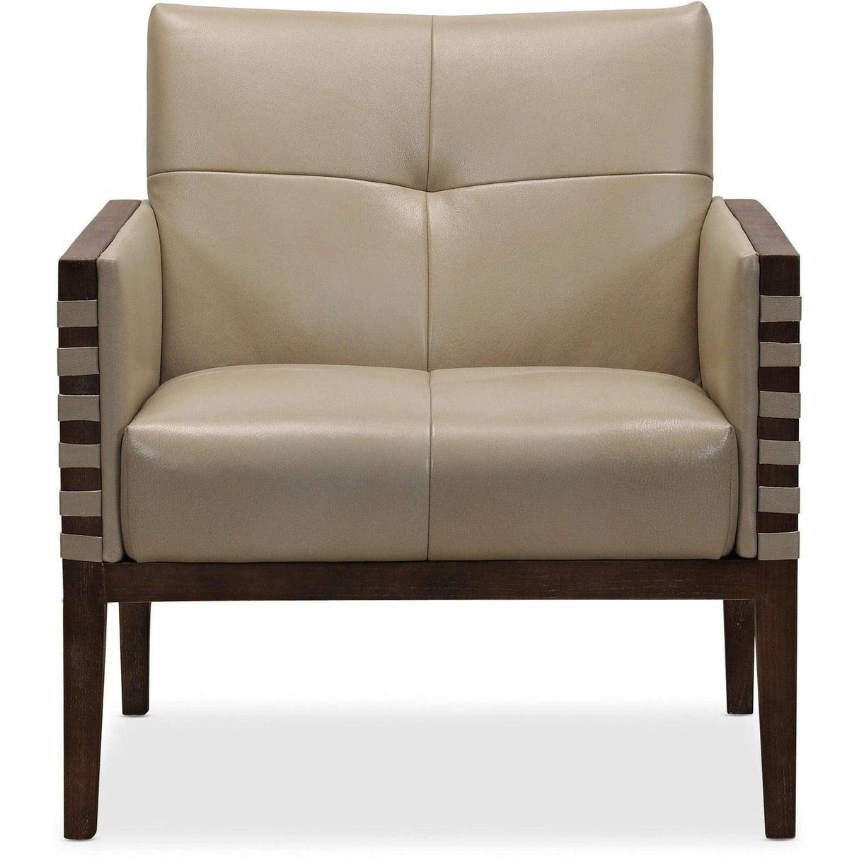 Hooker Furniture Carverdale Leather Club Chair With Wood Frame