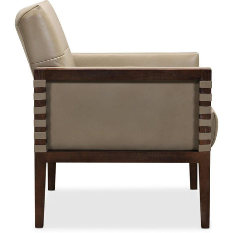 Hooker Furniture Carverdale Leather Club Chair With Wood Frame