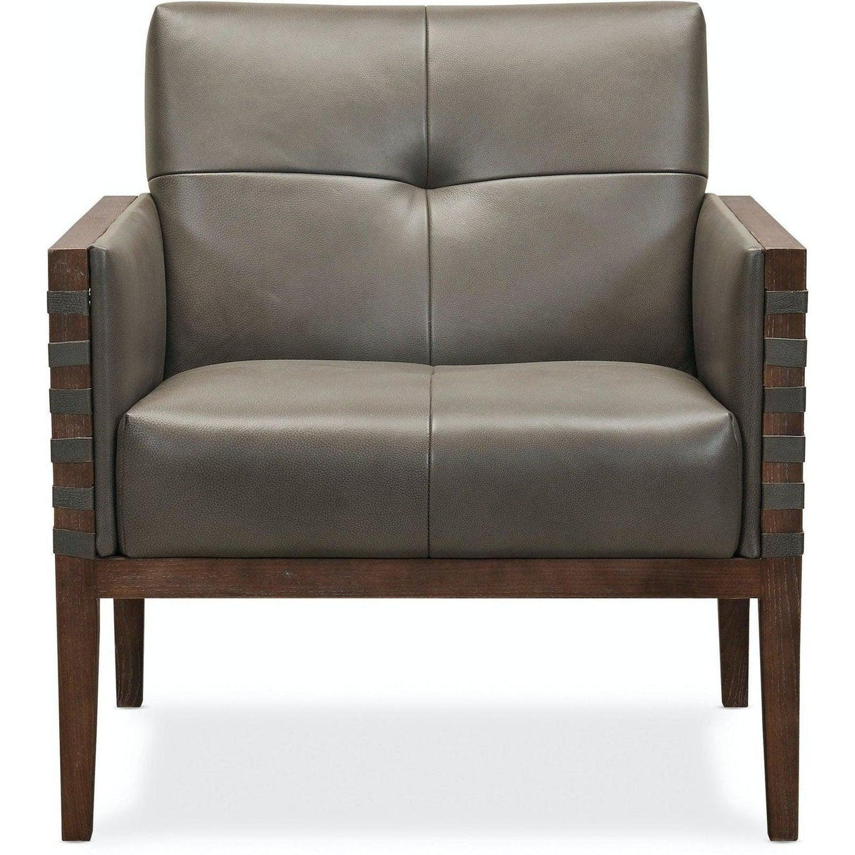 Hooker Furniture Carverdale Leather Club Chair With Wood Frame