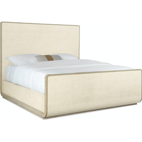 Cascade Sleigh Bed in Glazed Burlap and White Oak | Hooker Furniture