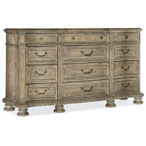 Castella Twelve Drawer Dresser Medium Wood Antique Slate – Hooker Furniture