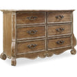 Chatelet 6-Drawer Dresser with Artistic Fretwork and Scalloped Base | Hooker Furniture