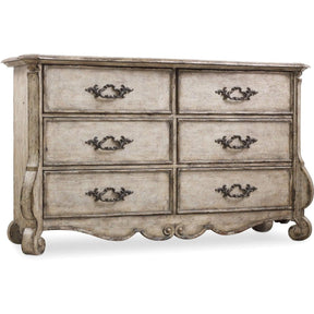 Chatelet 6-Drawer Dresser with Artistic Fretwork and Scalloped Base | Hooker Furniture