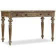 Chatelet Writing Desk Bonded Leather in Caramel Froth Light Wood - Hooker Furniture