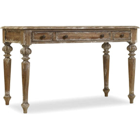 Chatelet Writing Desk Bonded Leather in Caramel Froth Light Wood - Hooker Furniture