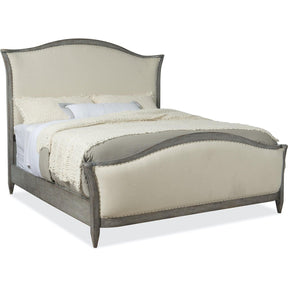 Ciao Bella Arched Upholstered Bed in Speckled Gray or Black | Hooker Furniture