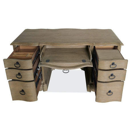 Corsica Junior Executive Desk Acacia Light Natural Finish | Hooker Furniture