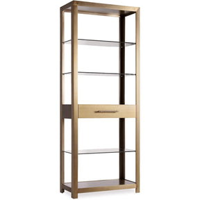 Curata Bunching Bookcase in Brushed Brass & Glass – Hooker Furniture