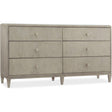 Elixir Six-Drawer Dresser in Serene Gray Beige Walnut – Hooker Furniture