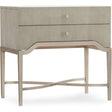 Elixir Two-Drawer Nightstand Serene Gray Beige – Hooker Furniture