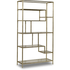 Melange Etagere Glass Shelves Champagne Gold Finish – Hooker Furniture
