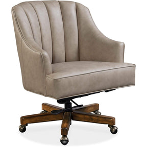 Haider Executive Swivel Tilt Chair – Leather in Easy Street Document Beige by Hooker Furniture