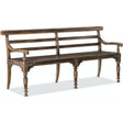 Hill Country Helotes Dining Bench by Hooker Furniture – Traditional Saddle Brown, Seats 3, Two Sizes Available