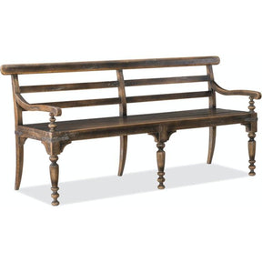 Hill Country Helotes Dining Bench by Hooker Furniture – Traditional Saddle Brown, Seats 3, Two Sizes Available