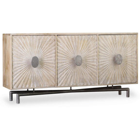 Melange 68-inch Entertainment Console in Light Wood & Iron – Hooker Furniture