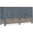 Boheme Four Door Media Console in Antique Blue Oak – Hooker Furniture