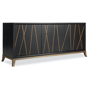 Commerce and Market 64-Inch Entertainment Console in Black & Gold – Hooker Furniture