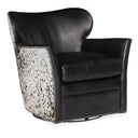 Kato Leather Swivel Chair in Aniline Leather and Hair-on-Hide | Hooker Furniture