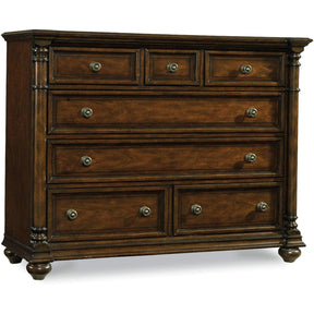 Leesburg Seven-Drawer Bureau Mahogany Veneers Dark Wood – Hooker Furniture