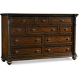 Leesburg Ten-Drawer Dresser Rich Mahogany Veneer – Hooker Furniture