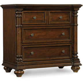 Rhapsody Three Drawer Nightstand Walnut Rustic Finish – Hooker Furniture