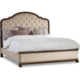 Leesburg Diamond-Tufted Upholstered Bed in Rich Mahogany | Hooker Furniture
