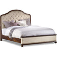 Leesburg Upholstered Bed in Rich Traditional Mahogany with Alabaster Fabric | Hooker Furniture
