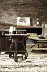 Hooker Furniture Luckenbach Metal And Stone End Table