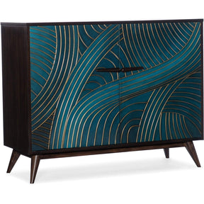 Esperanza Two-Door Chest in Teal & Gold Swirl - Hooker Furniture
