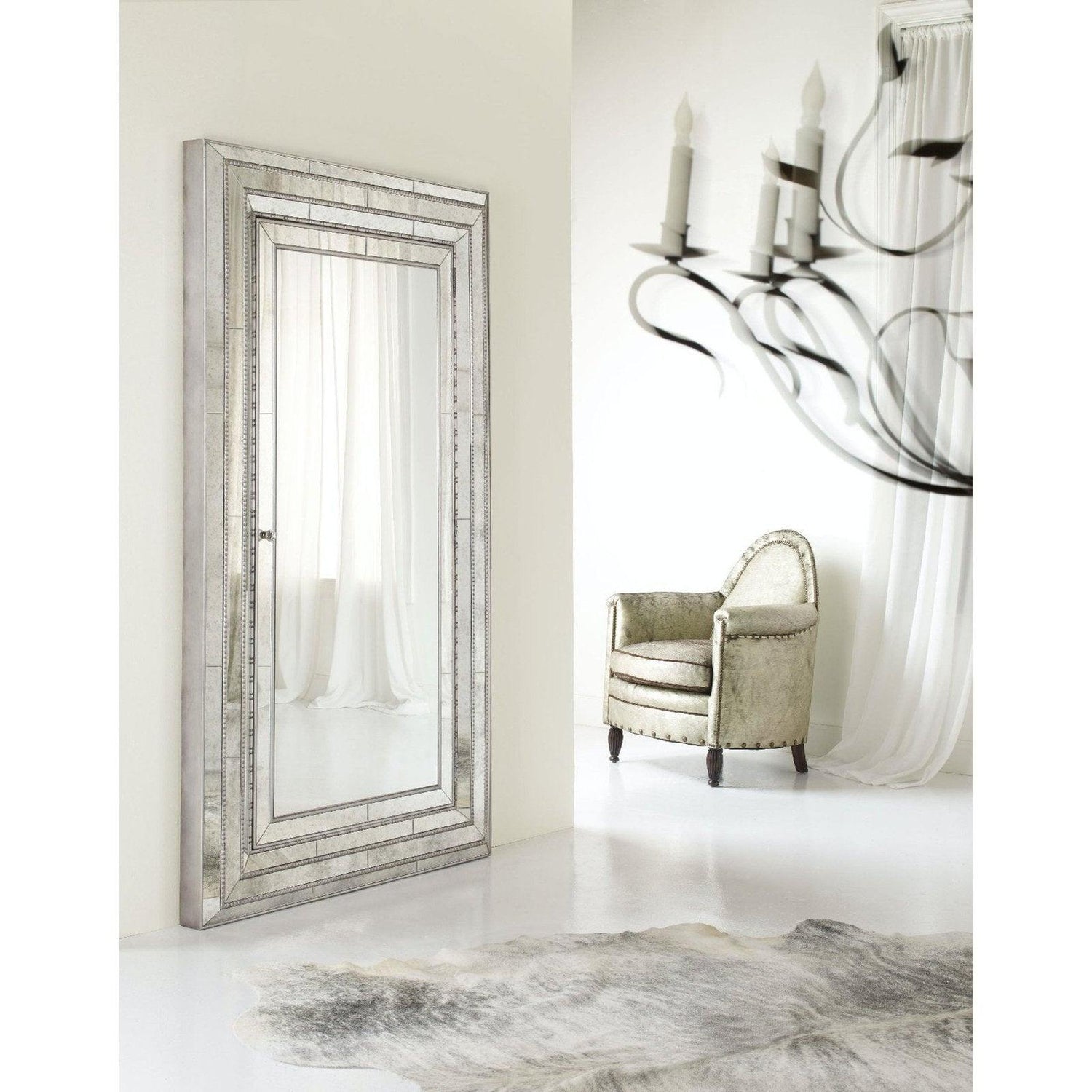 Hooker Furniture Melange Glamour Floor Mirror With Jewelry Storage