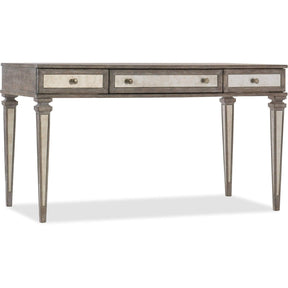 Rustic Glam Leg Desk in White Oak & Eglomise Glass – Hooker Furniture