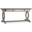 Rustic Glam Trestle Desk in White Oak Veneer & Eglomise Glass – Hooker Furniture