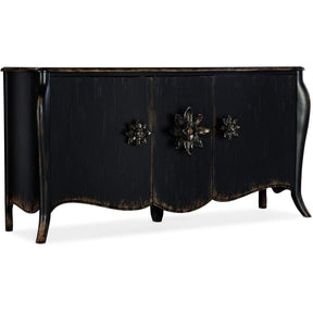 Sanctuary Bien Ame Black Buffet with Floral Hardware – Hooker Furniture