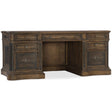 Executive Desk St. Hedwig White Oak Saddle Brown/Black - Hooker Furniture