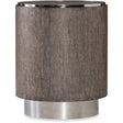 Storia Round End Table Medium Wood with Stainless Steel – Hooker Furniture