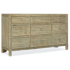 Surfrider Nine-Drawer Dresser Pecan Veneers Driftwood Finish – Hooker Furniture