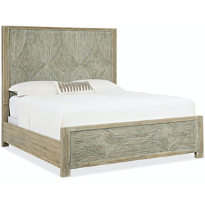 Surfrider Panel Bed with Reeded Diamond Motif in Driftwood | Hooker Furniture