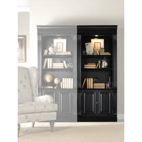 Telluride Bunching Bookcase with Doors in Cherry Veneers Black Finish – Hooker Furniture - sold by Home Elegance USA