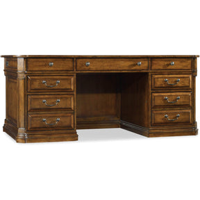 Tynecastle Executive Desk Alder Veneer in Warm Chestnut Finish - Hooker Furniture