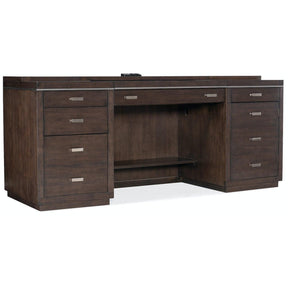 House Blend Computer Credenza 72-Inch Quartered Ash Veneer | Hooker Furniture
