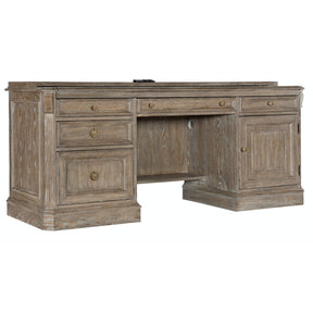 Sutter Computer Credenza Cathedral in Oak Claro Finish | Hooker