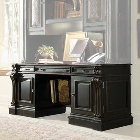 Telluride Computer Credenza in Black Cherry Veneer - Hooker Furniture