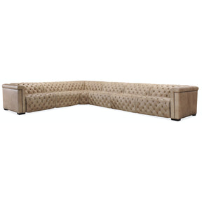Hooker Furniture Savion Grandier 6-Piece Power Reclining Sectional – Giovanni Taupe Leather