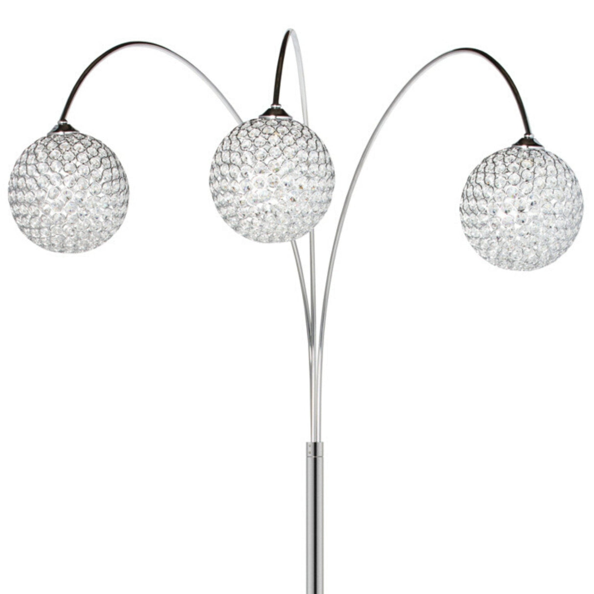 Horizontal Crystal Spheres Floor Lamp // 3 Light - Home Elegance USA