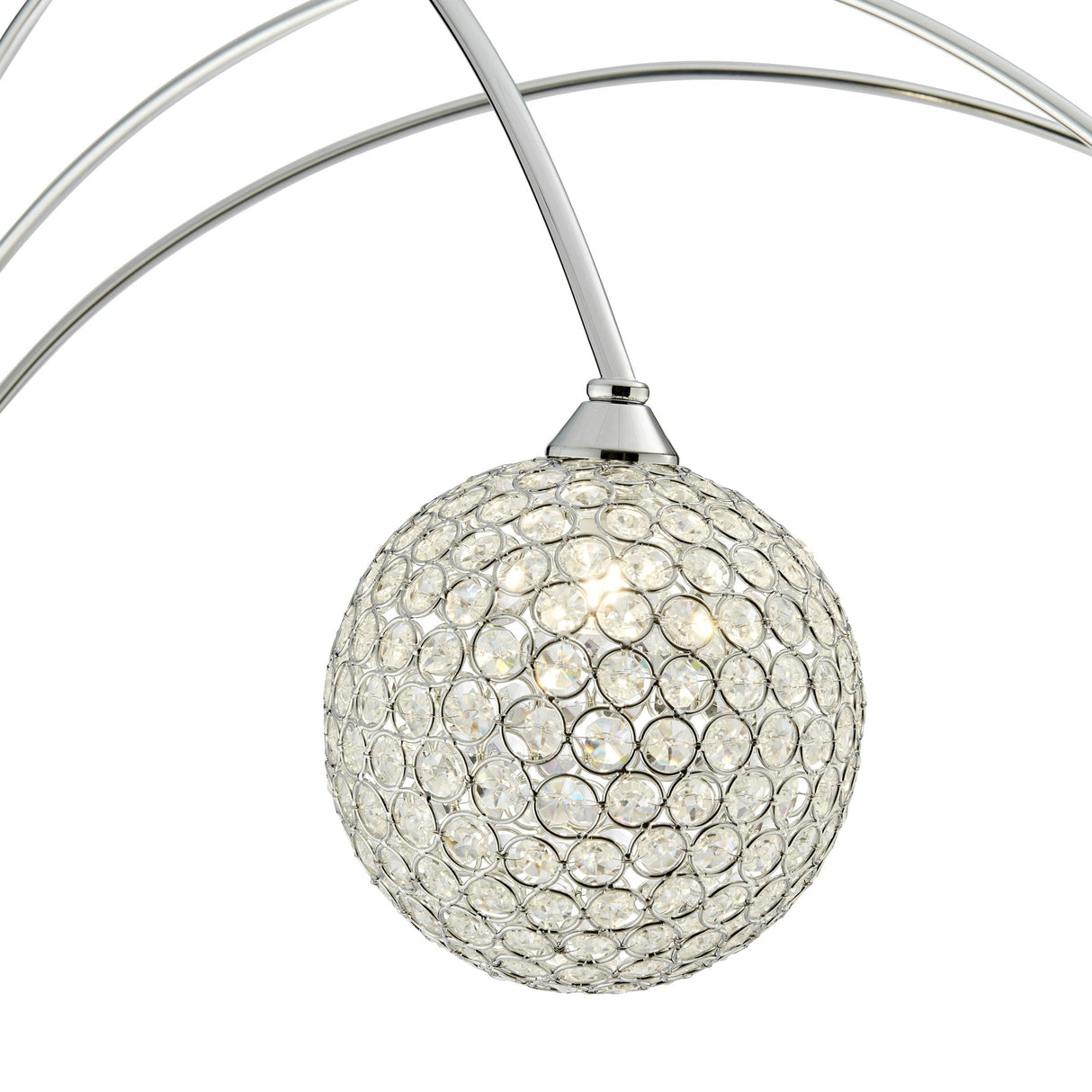 Horizontal Crystal Spheres Floor Lamp // 3 Light - Home Elegance USA