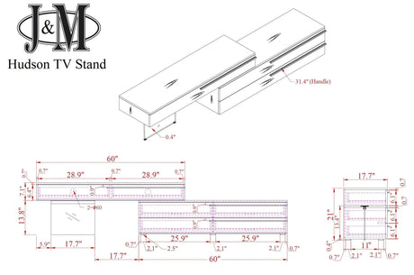 Hudson Modern TV Stand by J&M Furniture J&M Furniture